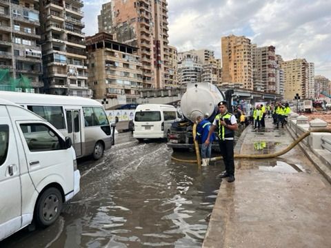 جهود وزارة الداخلية للتصدى لتداعيات الأمطار بالإسكندرية 