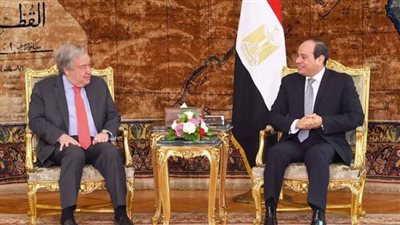 السيسي وسكرتير عام الأمم المتحدة يبحثان تطورات الأوضاع في غزة