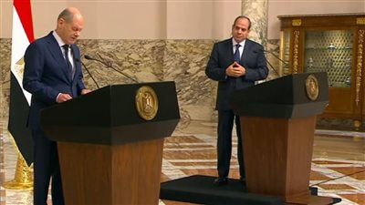 «مصر ستظل على موقفها الداعم للحق الفلسطيني المشروع في أرضه».. نص كلمة الرئيس خلال مؤتمر صحفي مع «شولتس»