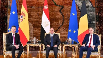الرئيس السيسي يستقبل رئيسي وزراء إسبانيا وبلجيكا
