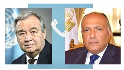 وزير الخارجية يتلقى اتصالاً من أمين عام الأمم المتحدة حول مستجدات الأوضاع في غزة