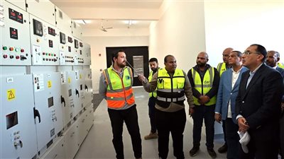 رئيس الوزراء يتفقد لوحة توزيع الكهرباء بقرية 