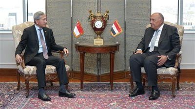 وزير الخارجية يستقبل نظيره السنغافوري لإجراء عدد من المباحثات الموسعة