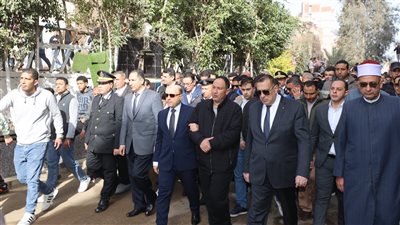  محافظ كفرالشيخ يتقدم جنازة شهيد الواجب معاون مباحث  الحامول