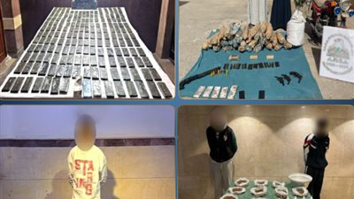 مصرع 3 عناصر جنائية خطيرة وضبط كميات ضخمة من المخدرات والأسلحة النارية في 3 محافظات