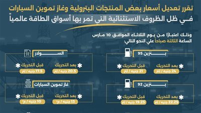 زيادة أسعار البنزين والسولار والغاز في مصر.. تطبيق الأسعار الجديدة بدءًا من الثالثة فجر الثلاثاء