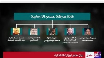وزارة الداخلية المصرية تواصل ملاحقة فلول حركة حسم الإرهابية وتجهض عمليات عدائية كبرى