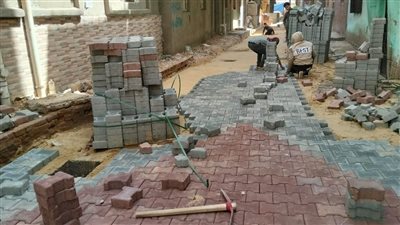  تركيب الانترلوك  فى شوارع مركز سيدي سالم