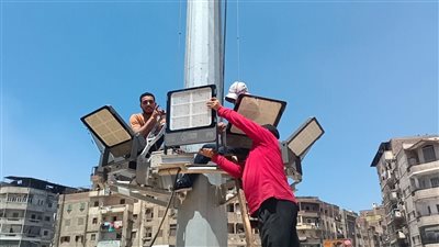  تشغيل نظام إضاءة ذكي موفر للطاقة بالميدان الإبراهيمي بدسوق كفرالشيخ