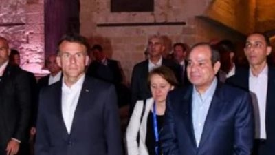 الممشى السياحي بالإسكندرية يشهد جولة رئاسية مصرية فرنسية موسعة