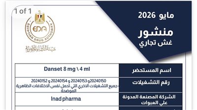 تحذير عاجل من هيئة الدواء المصرية بشأن عبوات مغشوشة من عقار Danset