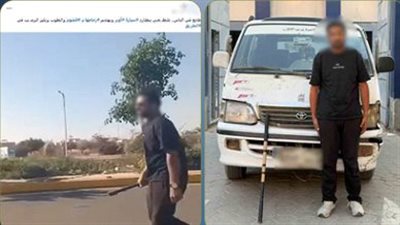 ضبط سائق ميكروباص اعتدى على سيارة ملاكي بسبب أولوية المرور