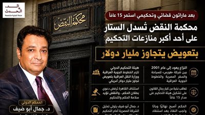 بعد 15 عامًا.. النقض تؤيد حكم التحكيم بتعويض يتجاوز مليار دولار