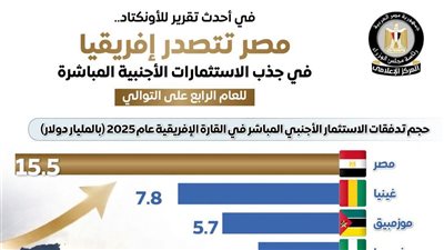 مصر تتصدر إفريقيا في جذب الاستثمارات الأجنبية للعام الرابع