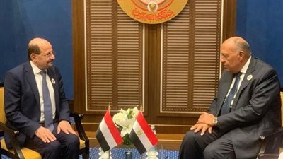 وزير الخارجية ونظيره اليمني يبحثان تهديدات الملاحة بالبحر الأحمر