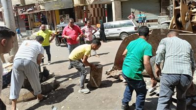 بالصور.. حملات رفع للاشغالات بمناطق 16 عمارة واللوتس باللبيني فيصل والهرم