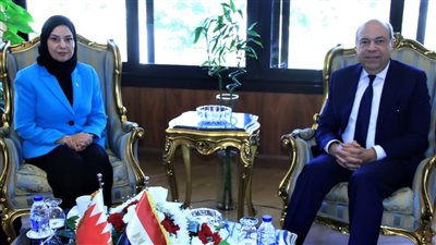 الحفني يبحث مع سفيرة البحرين   دعم التعاون المشترك في مجال الطيران المدني