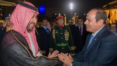 ولى العهد السعودى يبعث برقية شكر للرئيس السيسى على حفاوة الاستقبال