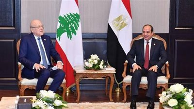  السيسي يلتقي رئيس الحكومة اللبنانية 