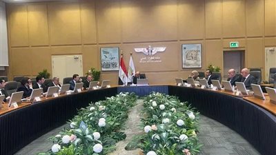 وزير الطيران يلتقي مسئولى شركة 