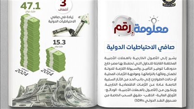 صافي الاحتياطيات الدولية لمصر في الخارج 47.1 مليار دولار