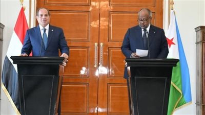 الرئيس السيسي ونظيره الجيبوتى يشددان على رفضهما تهديد أمن ملاحة البحر الأحمر