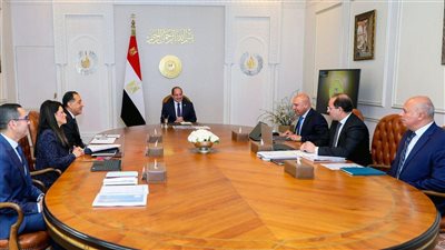 الرئيس السيسي يجتمع مع رئيس الوزراء ووزراء الصناعة والمالية والاستثمار 