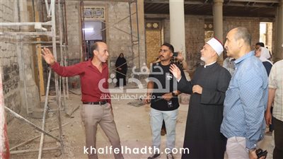 السكرتير العام المساعد يعقد اجتماعا لمناقشة الموقف التنفيذي لتطوير مسجد السيدة حورية..ويتفقد المستجدات بموقع الأعمال