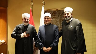 مفتي الجمهورية يبحث مع مفتي بلجراد دعم مسلمي أوروبا علميًا