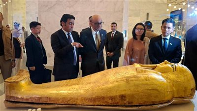 رئيس جمهورية سنغافورة يزور المتحف القومي للحضارة المصرية