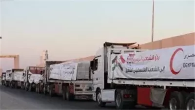    انطلاق أكبر قافلة إنسانية من معبري كرم أبو سالم والعوجه باتجاه قطاع غزة 