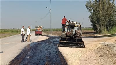 محافظ كفرالشيخ يتابع أعمال الرصف بقلين
